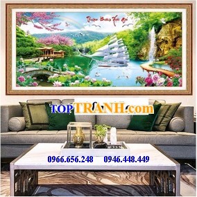 Tranh thêu thuận buồm xuôi gió